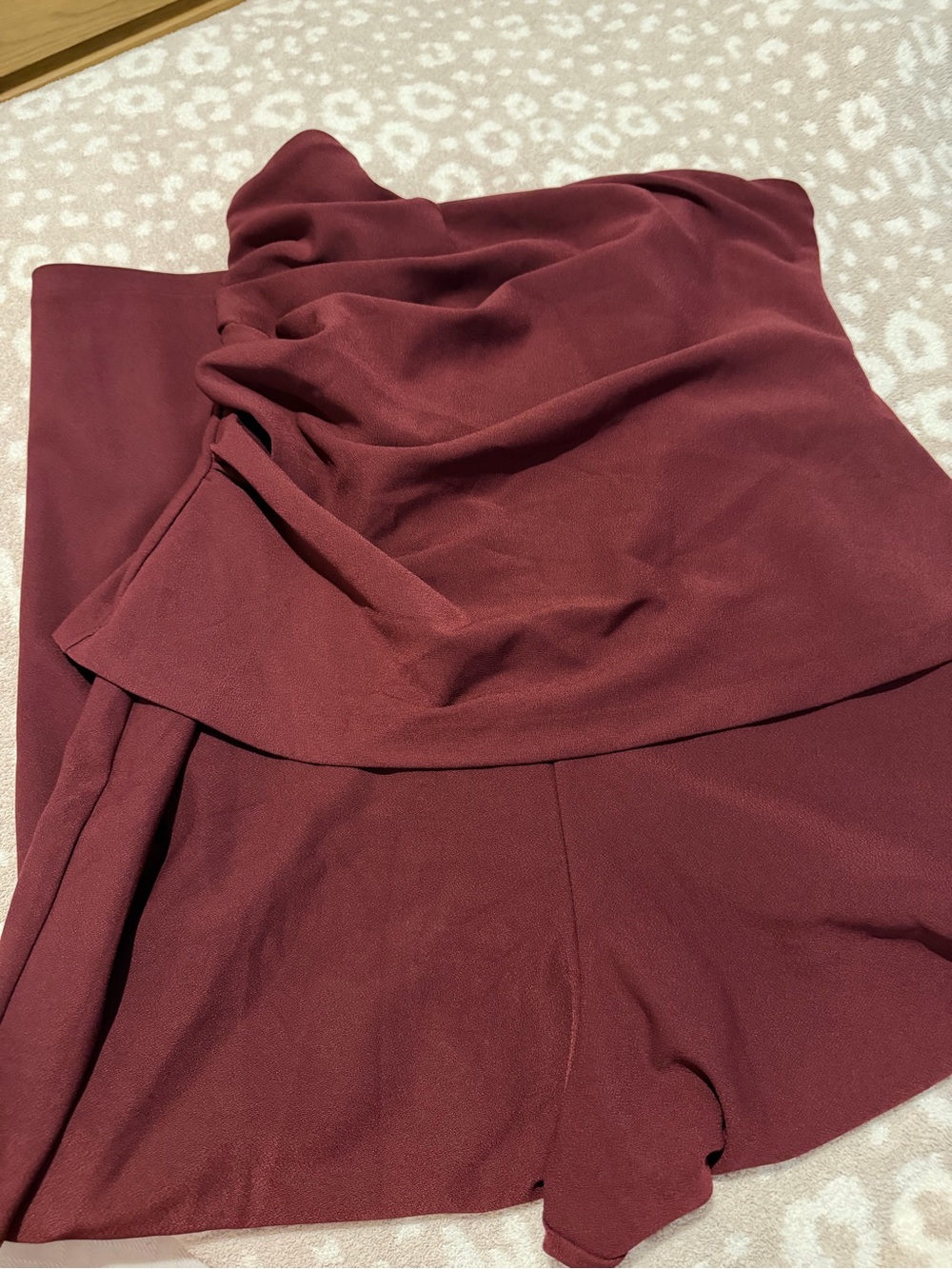 Abercrombie & Fitch Burgundy Wide-Leg Jumpsuit